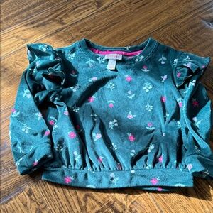 Floral Green Toddler Sweater